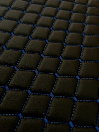 Black with blue stitching